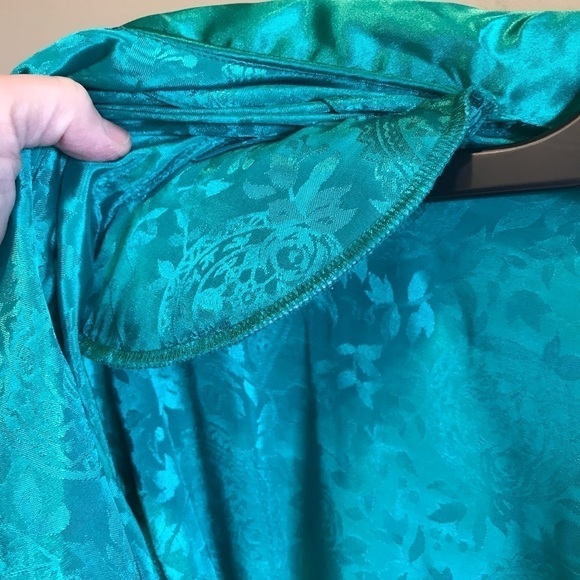 Vintage Victorias Secret Gold Label Paisley Green Satin Robe M/L - Picture 9 of 14